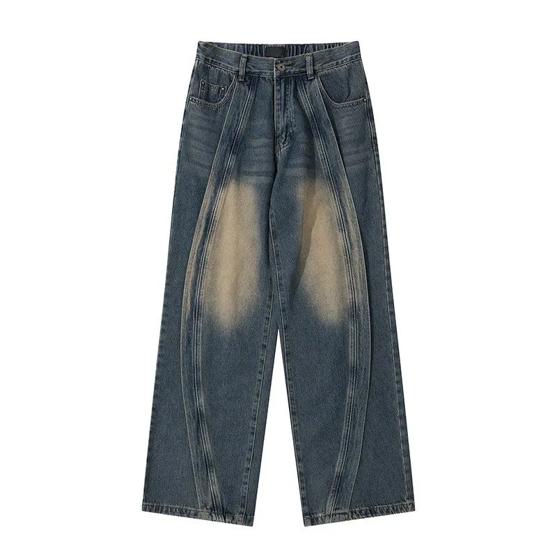 Acid Washed Irregular Style Jeans