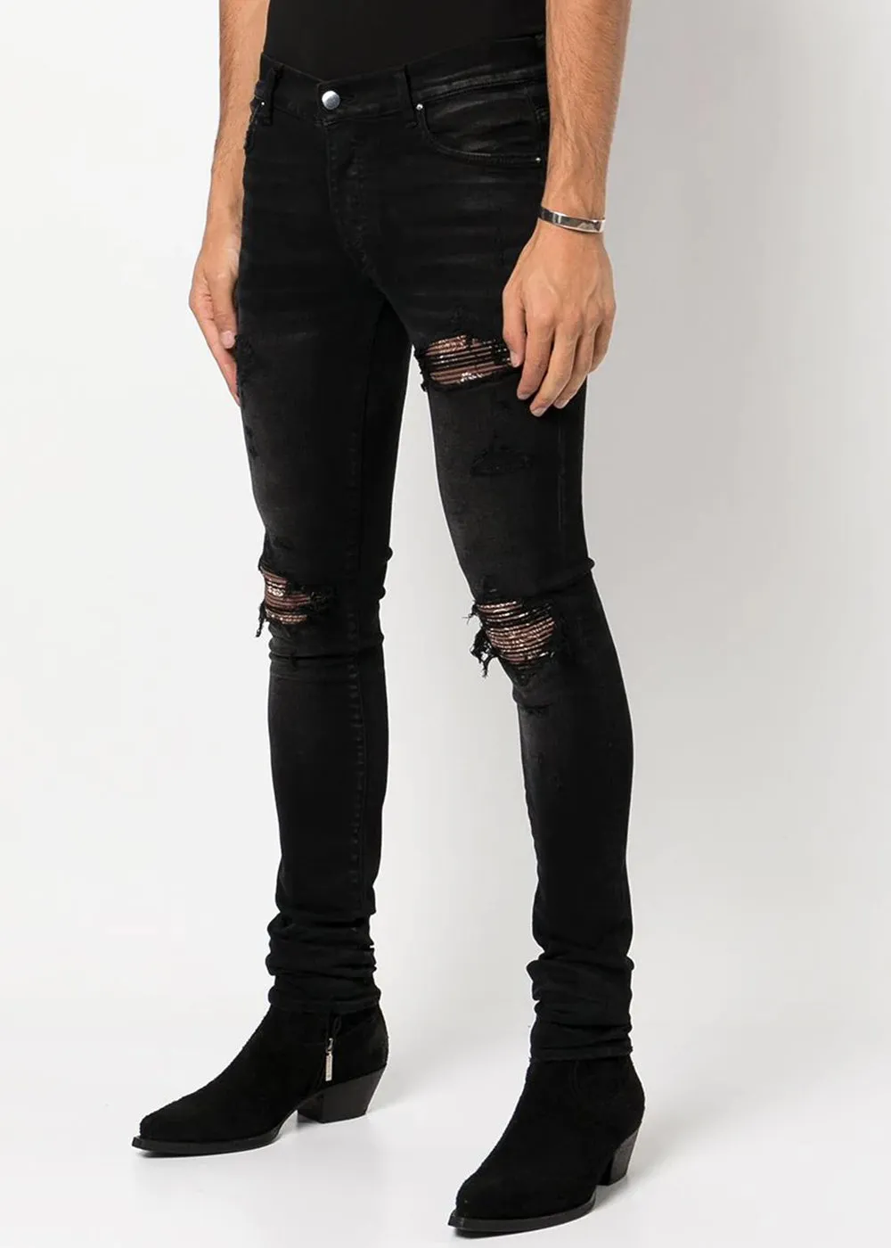 Aged Black MX1 Bandana Jeans