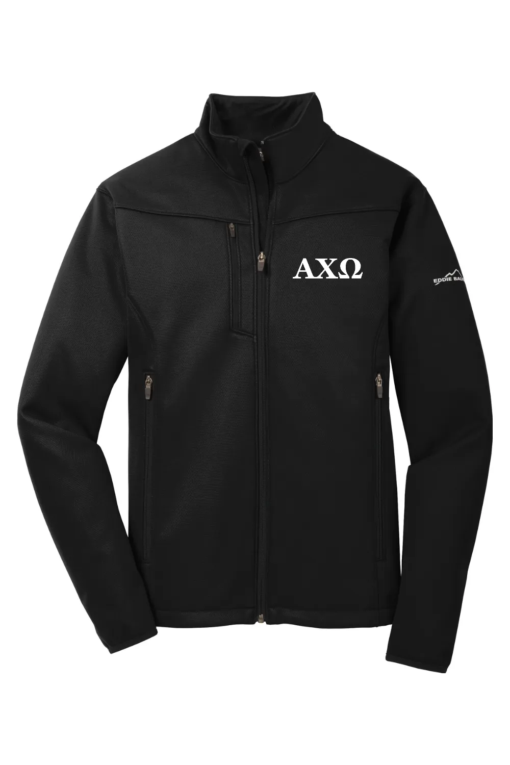 Alpha Chi Omega - Eddie Bauer Weather-Resist Soft Shell Jacket - White Embroidered Letters