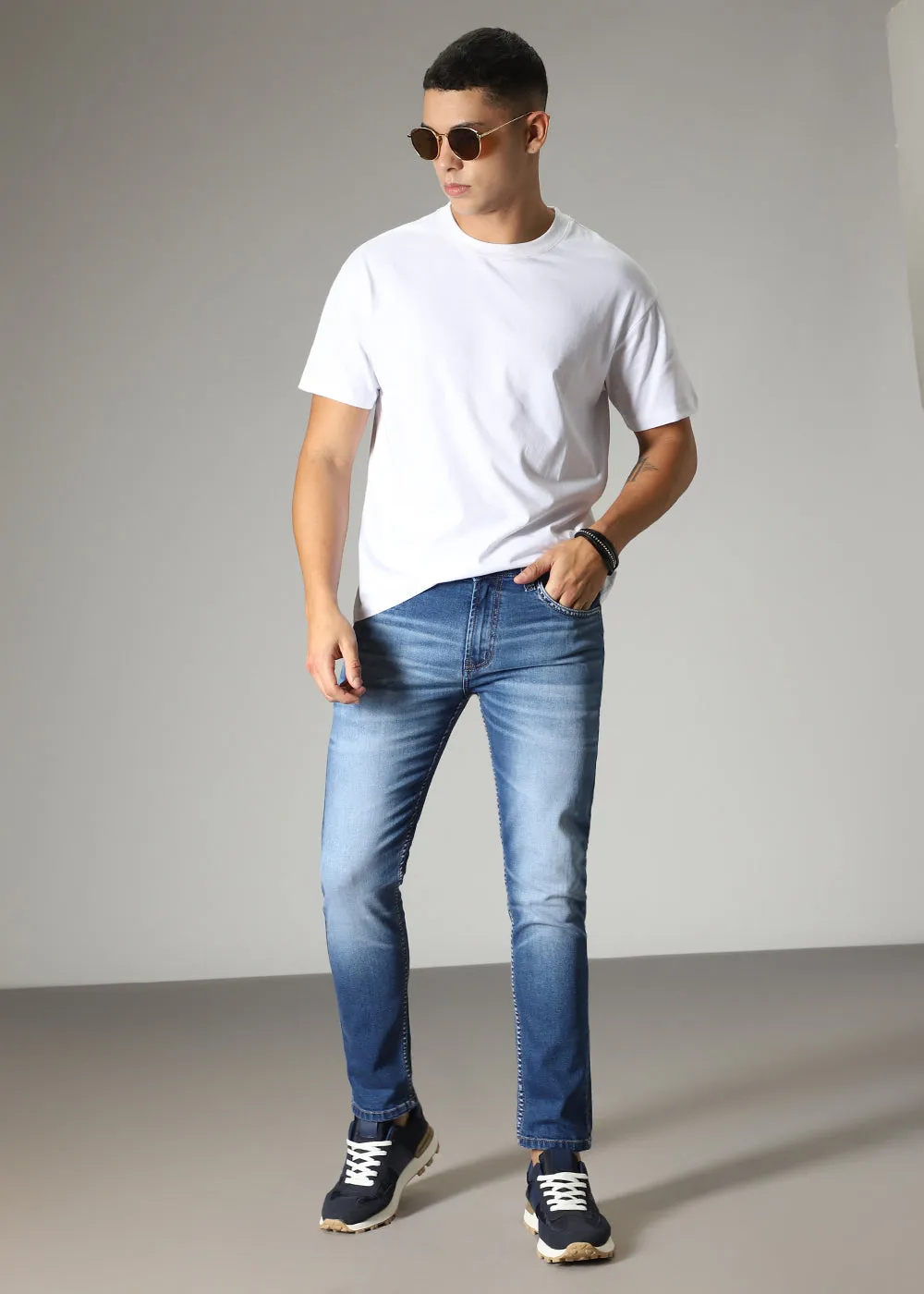 Azure Blue Slim fit Jeans