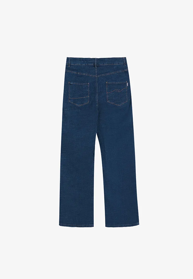 Beatrix High Waisted Mom Jeans - Blue