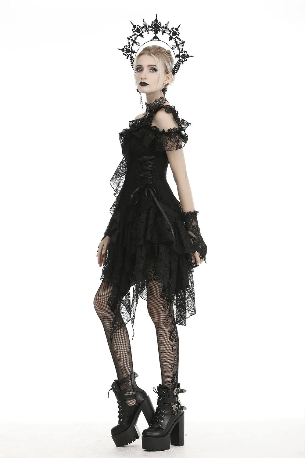 Black Saint Gothic Lace Dress