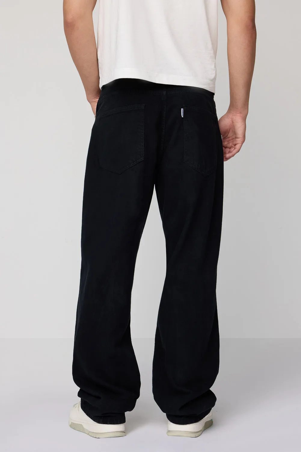 Black Worn-In Men's Straight Jeans