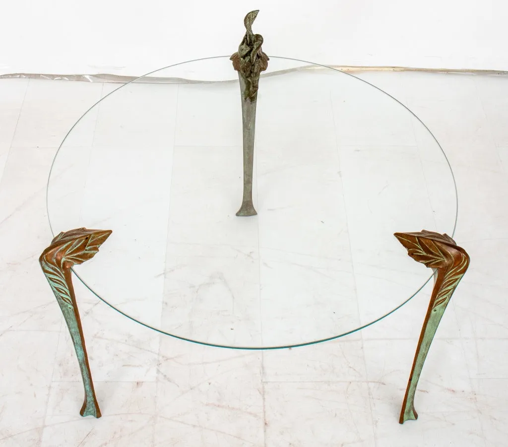 Bronze-Mounted Glass End Table