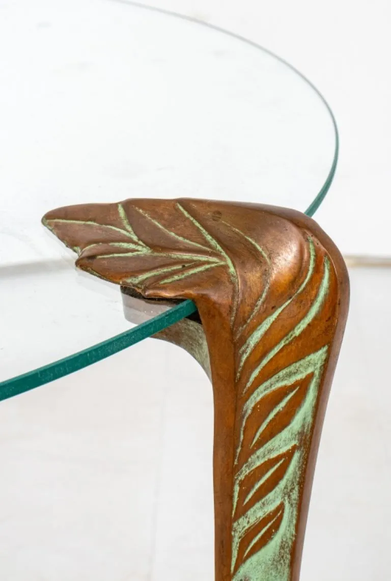 Bronze-Mounted Glass End Table