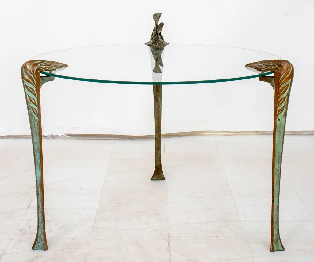 Bronze-Mounted Glass End Table