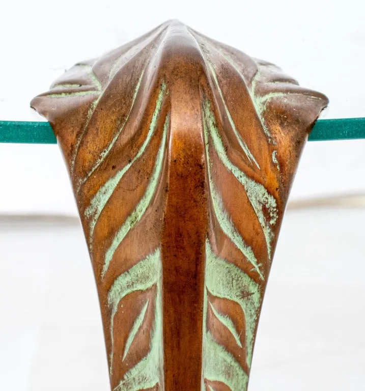 Bronze-Mounted Glass End Table