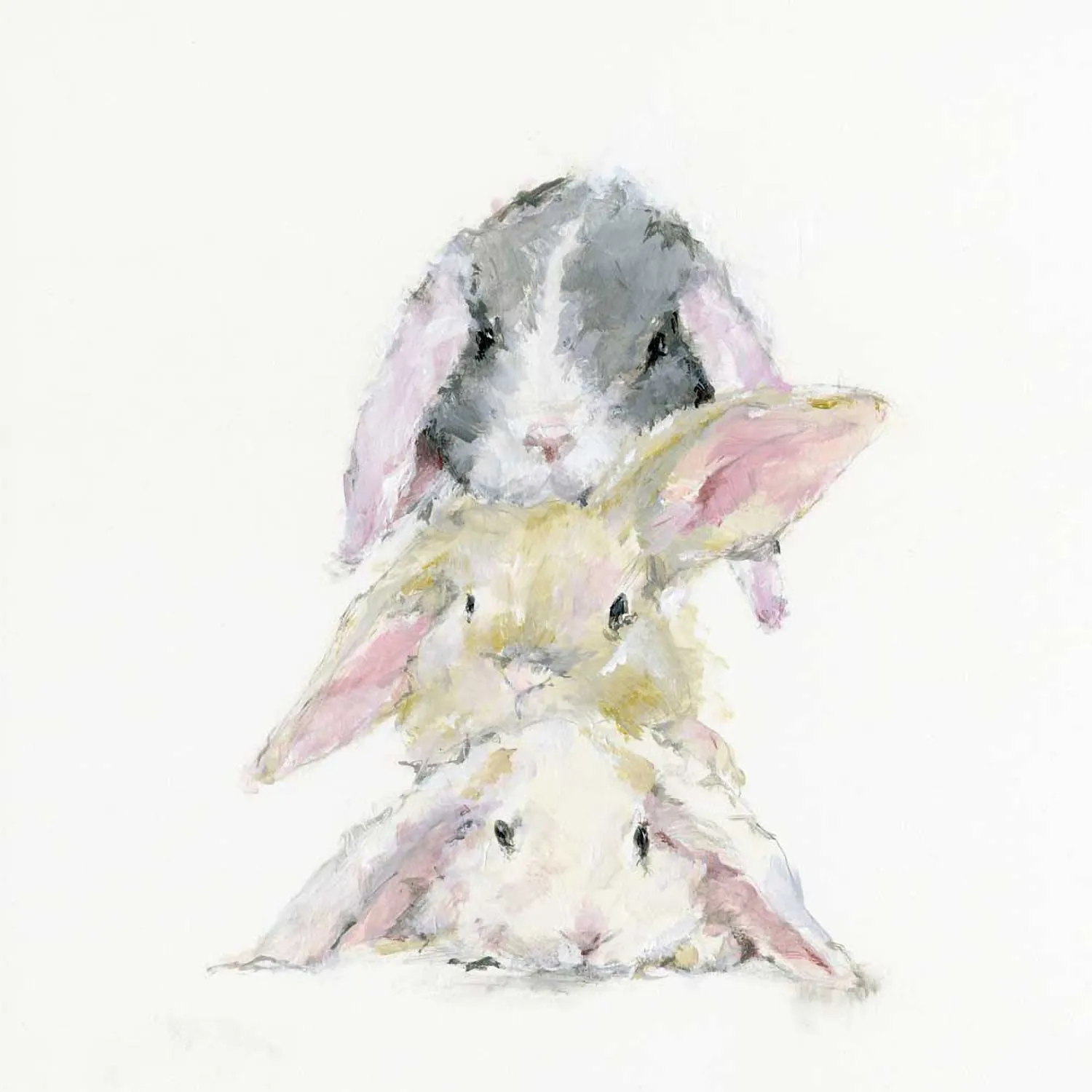 Bunny Stack Canvas Wall Art