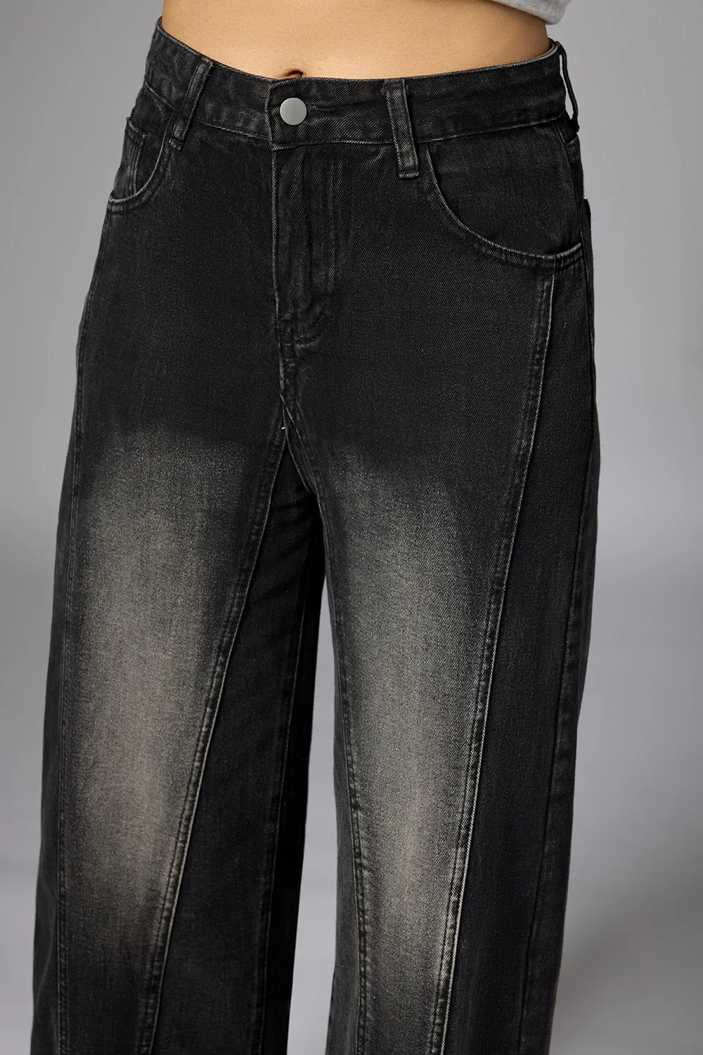 Burnt Slate Panelled Jeans