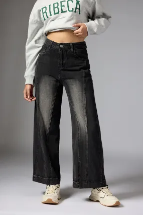 Burnt Slate Panelled Jeans