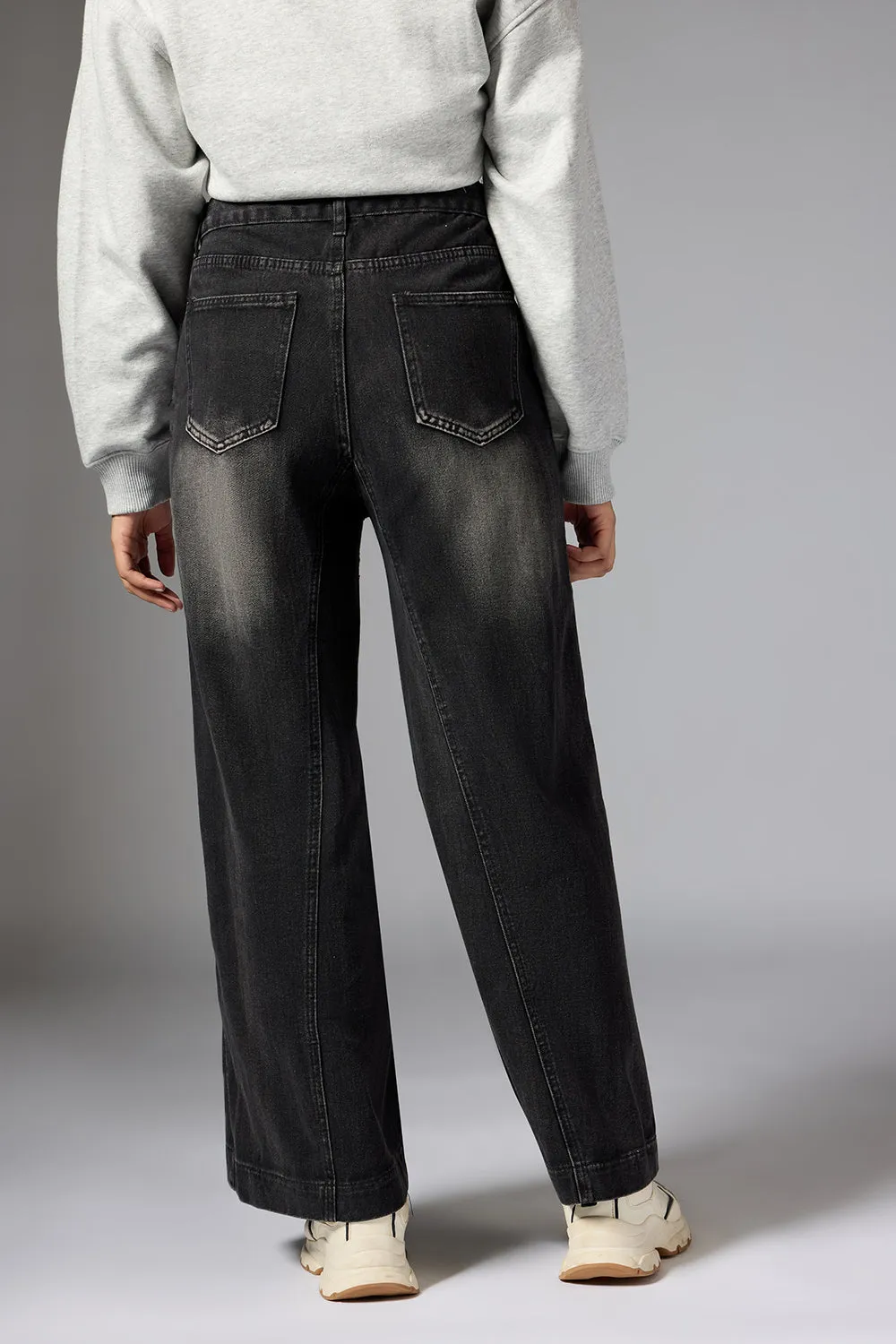 Burnt Slate Panelled Jeans