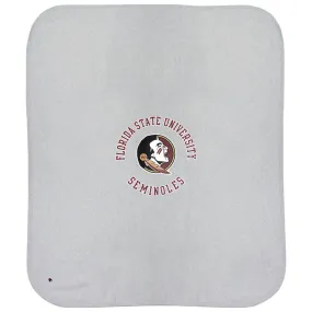 Champion Florida State Seminoles/Seminole Logo Design Reverse Weave Blanket - Silver Grey