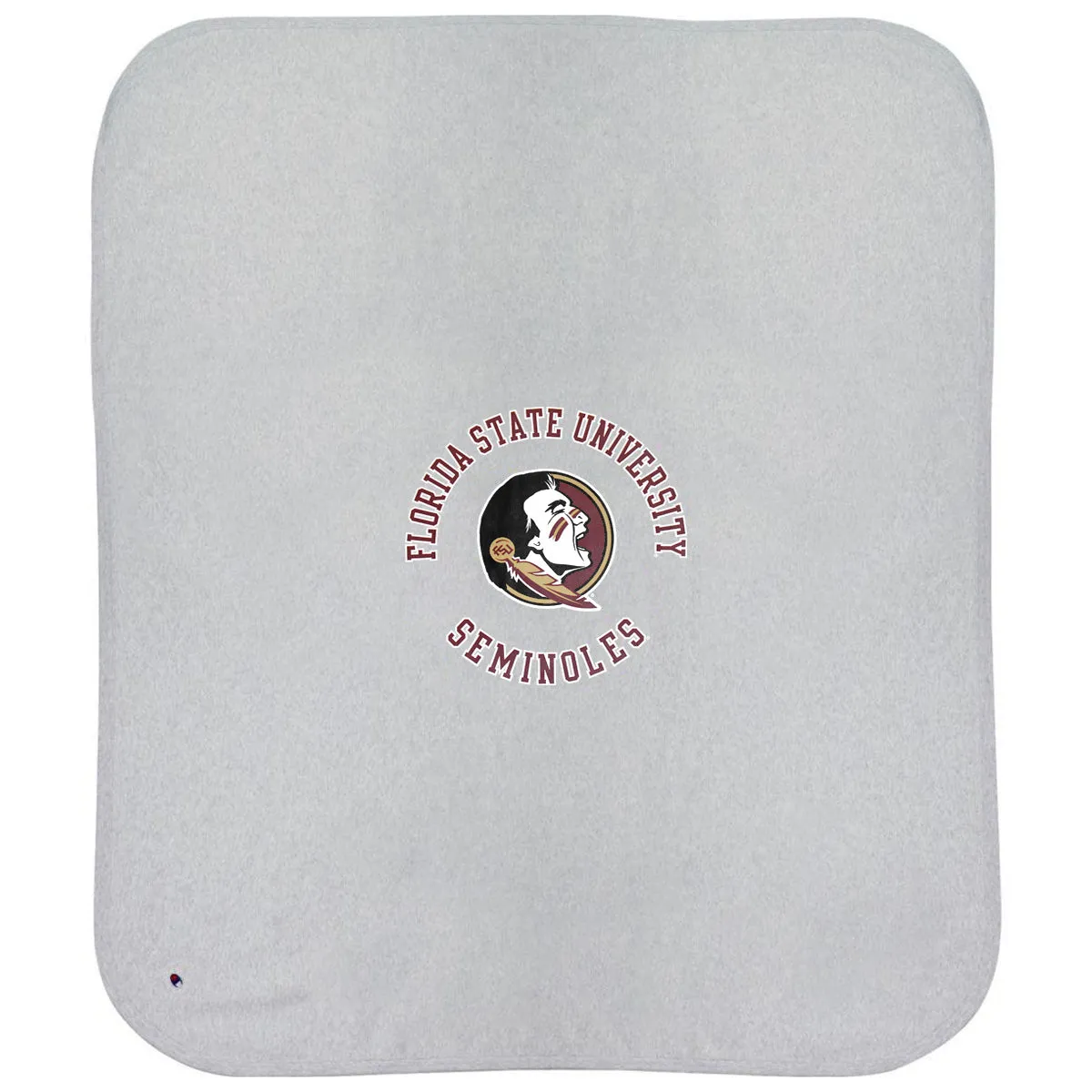 Champion Florida State Seminoles/Seminole Logo Design Reverse Weave Blanket - Silver Grey