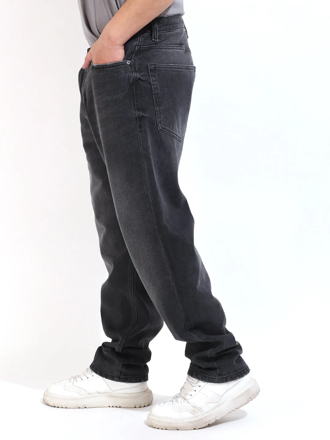 Charcoal Baggy Fit Denim Jeans