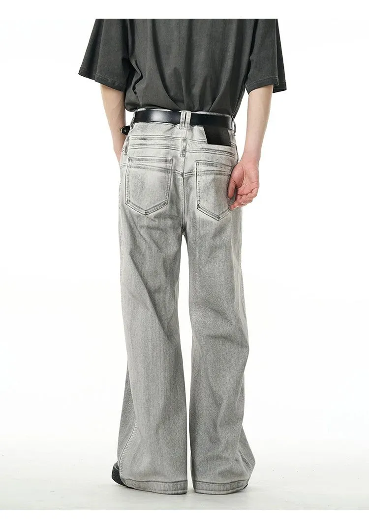 Charcoal Wash Double-Waist Jeans