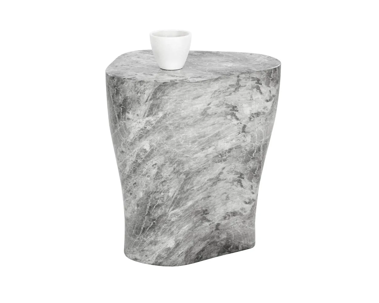 Dali End Table - Marble Look - Large