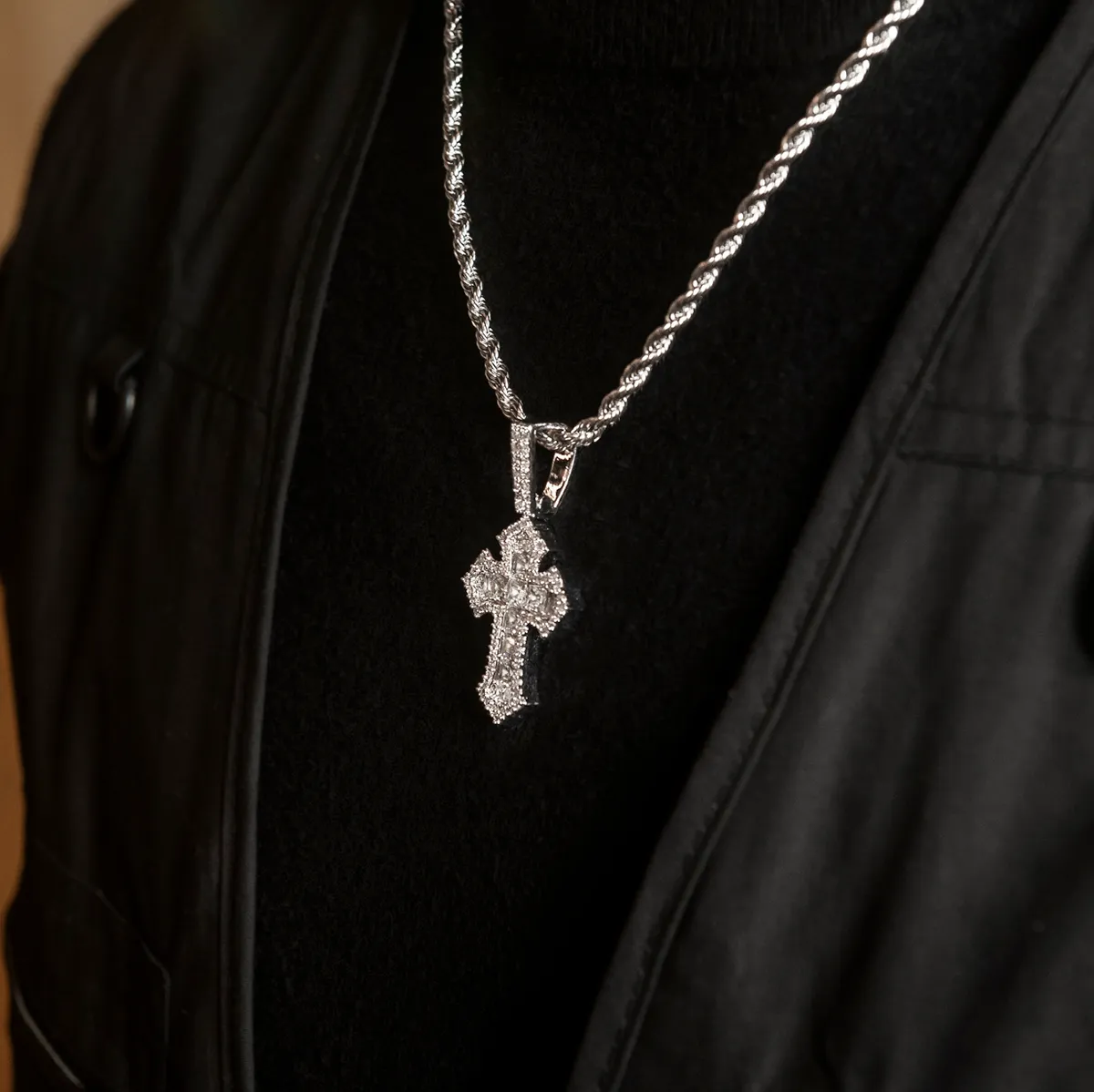 Diamond Gothic Cross Pendant