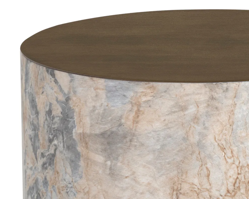 Diaz End Table - Marble Look