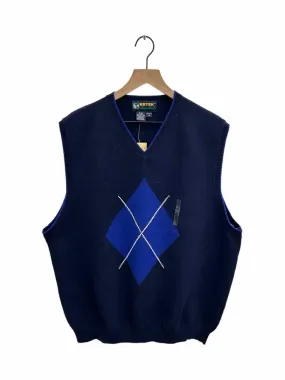 EDDIE BAUER NVY/BLU/WHT Argyle Men's Vest