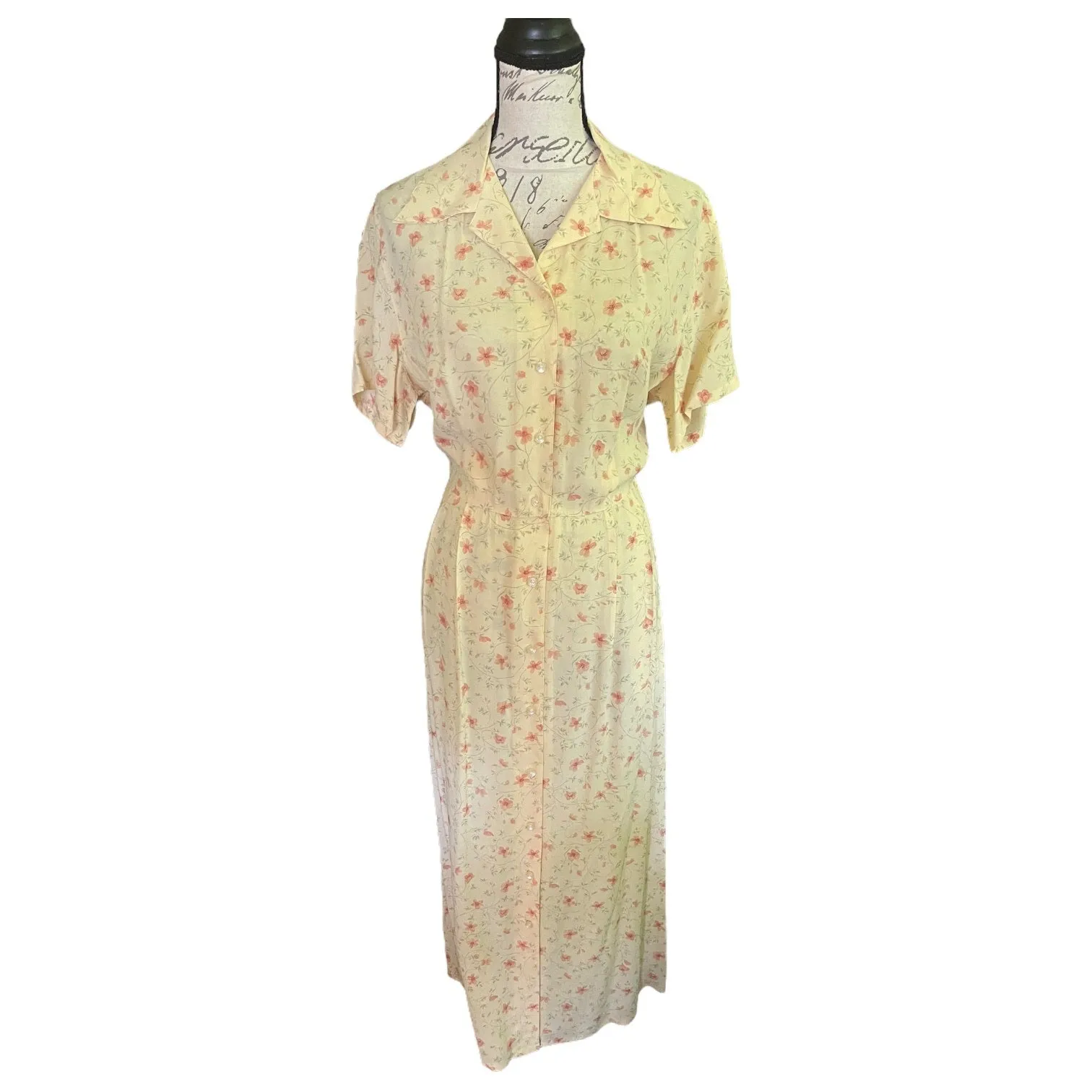 Eddie Bauer Yellow Flower Floral Maxi Dress EUC Size Medium