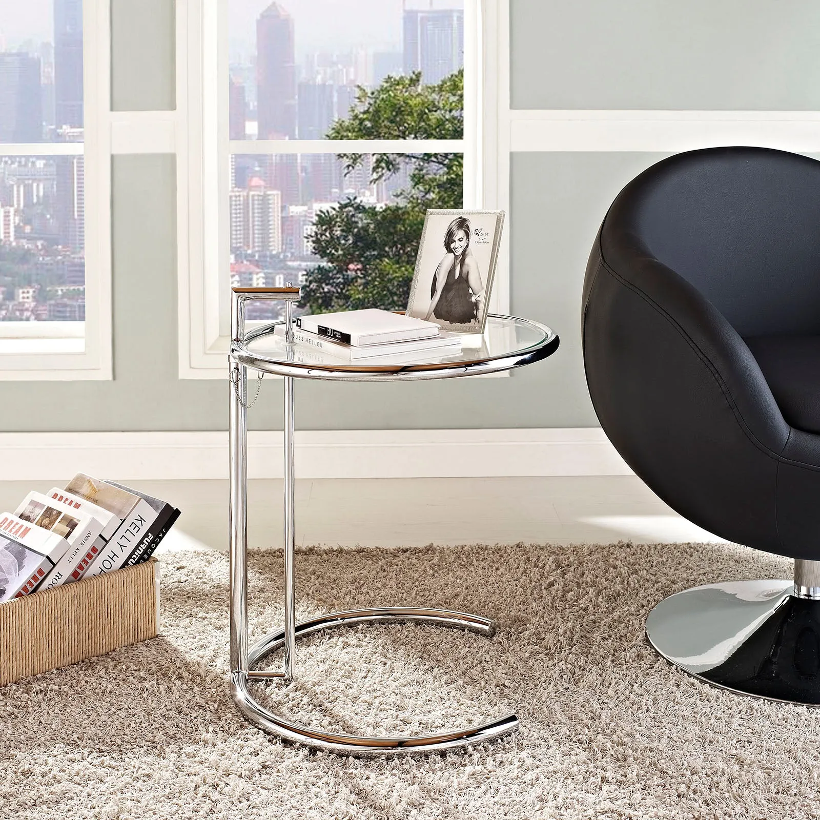 Eileen Gray Chrome Stainless Steel End Table