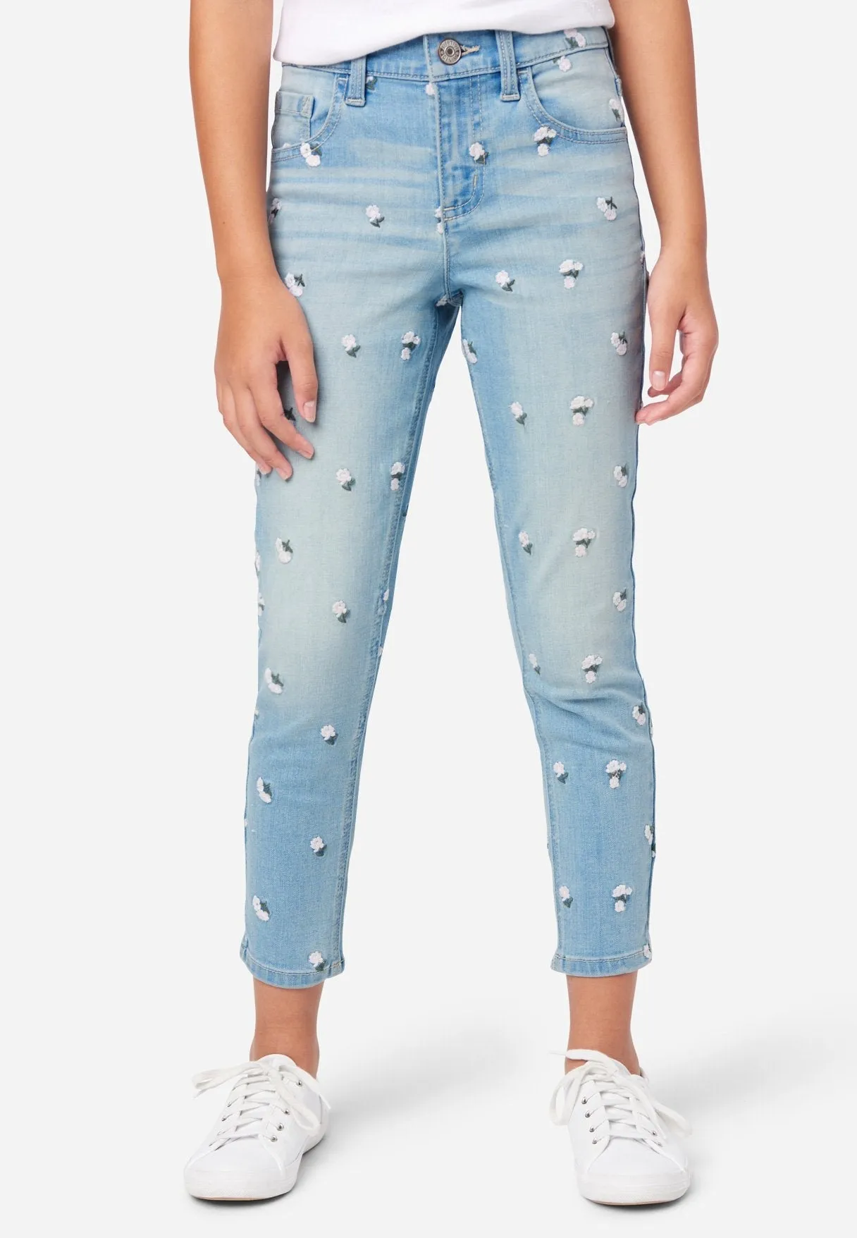 Embroidered Cropped Jean Leggings