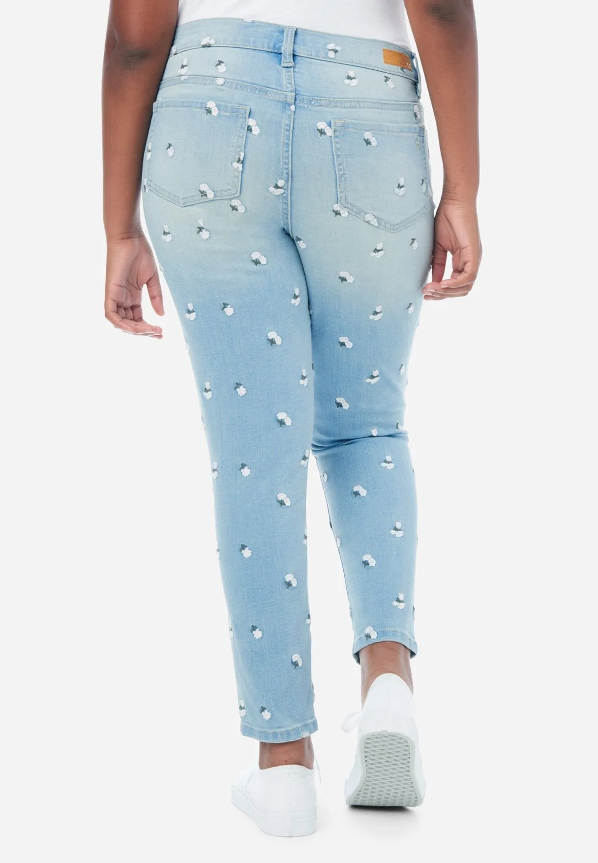 Embroidered Cropped Jean Leggings