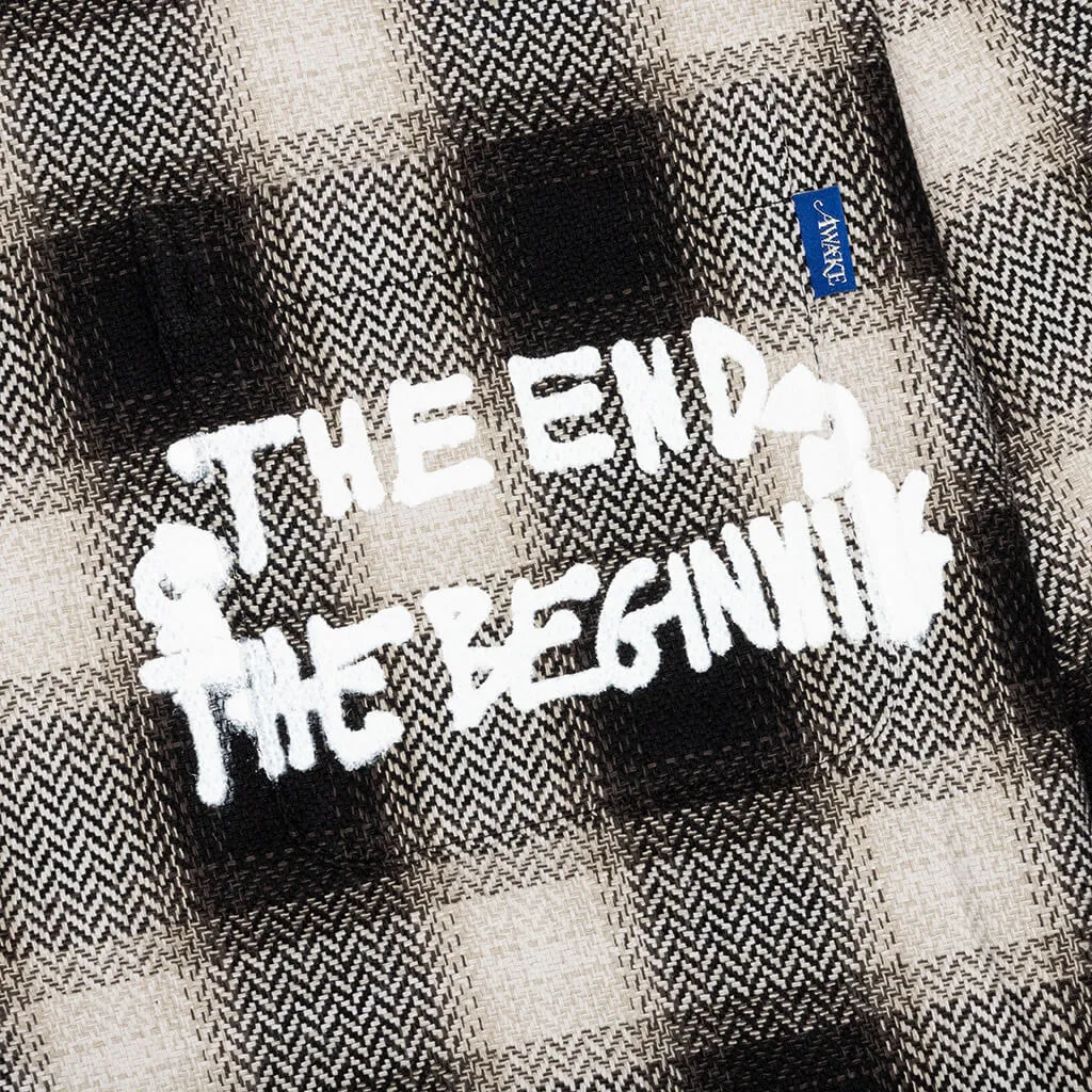 End and Beginning Embroidered Flannel - Cream