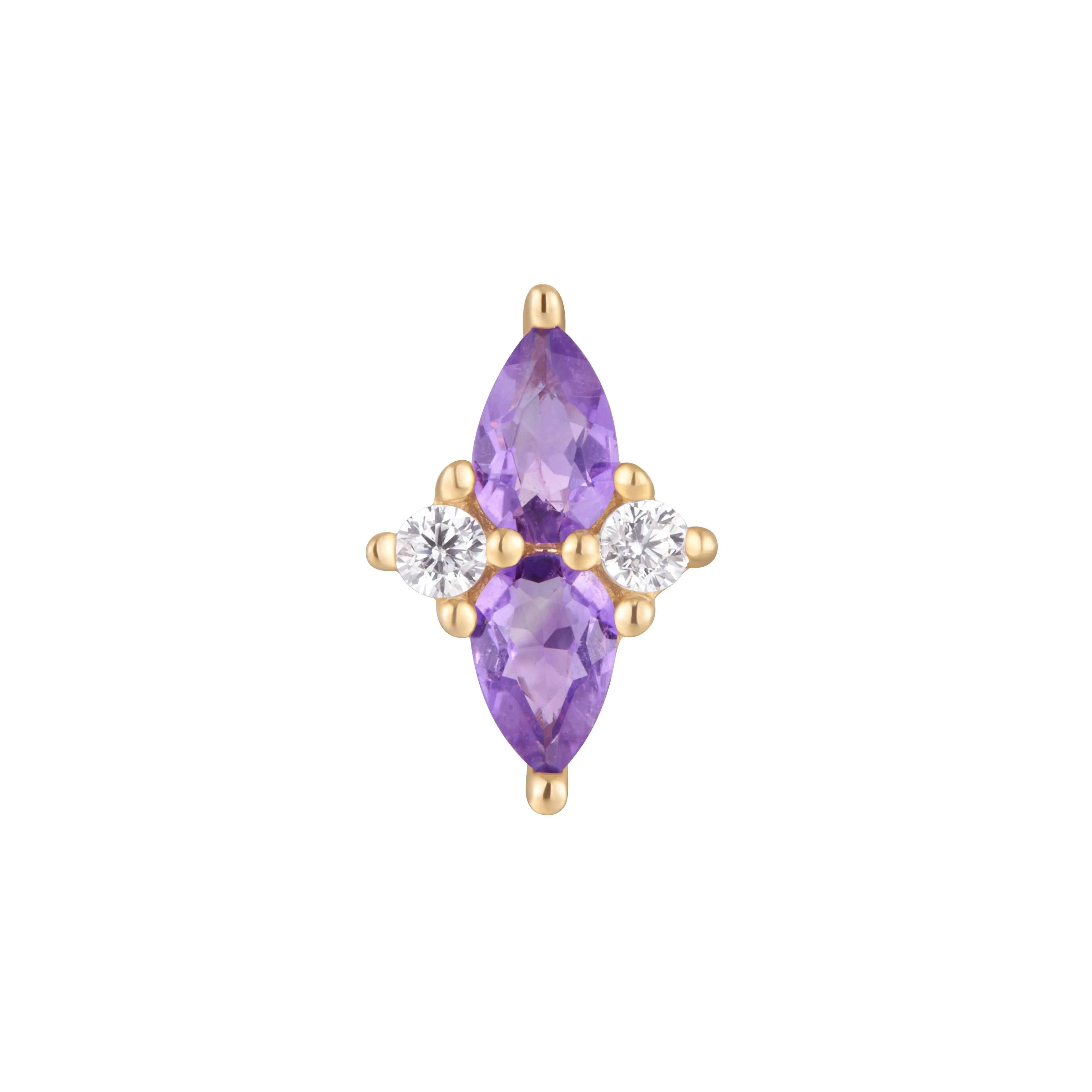 Ethereal - Amethyst   CZ - Threadless End