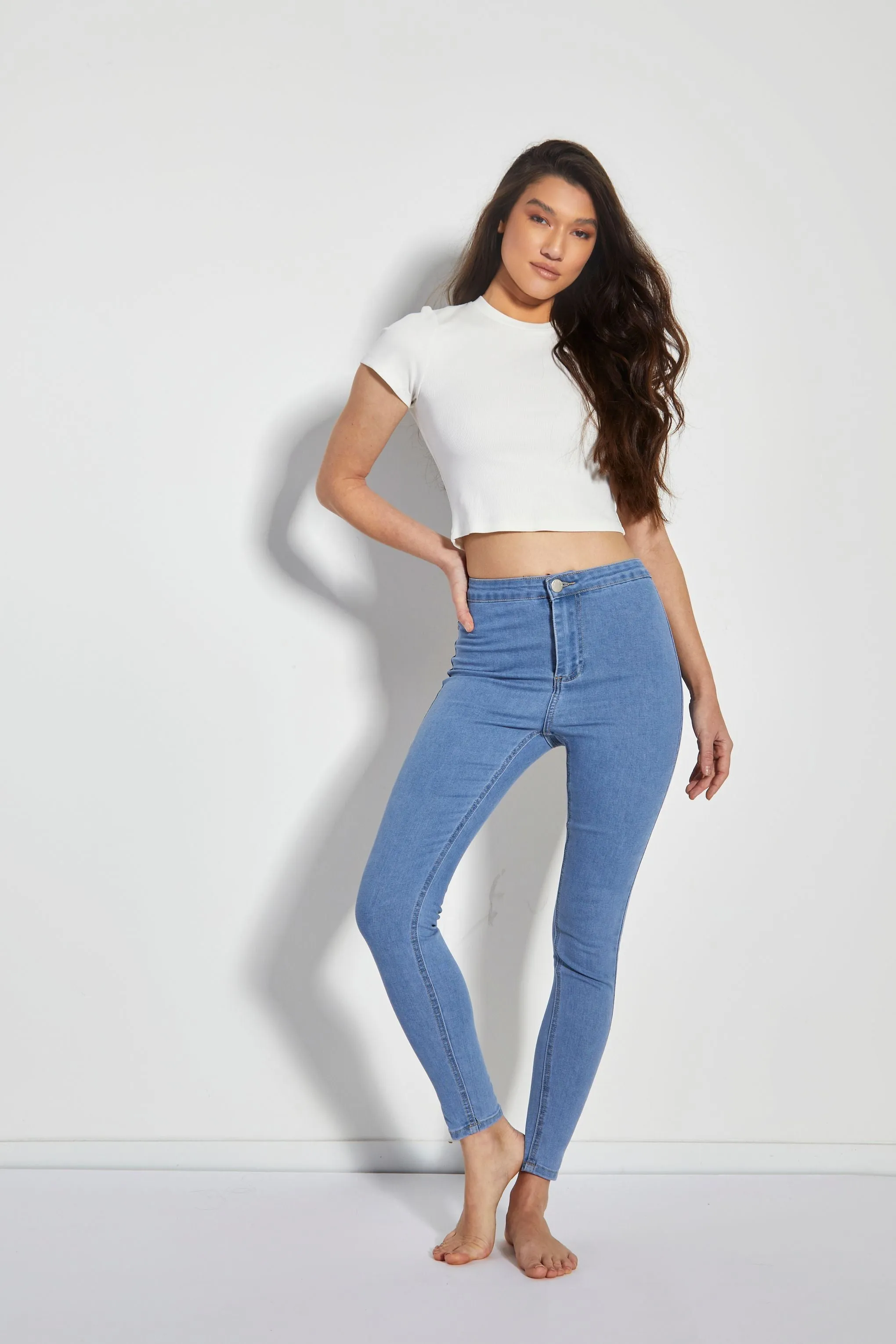 Glamorous Bleach Stonewash Skinny Jeans