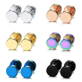 Gothic Dumbbell Stainless Steel Fashion Punk Stud Earrings