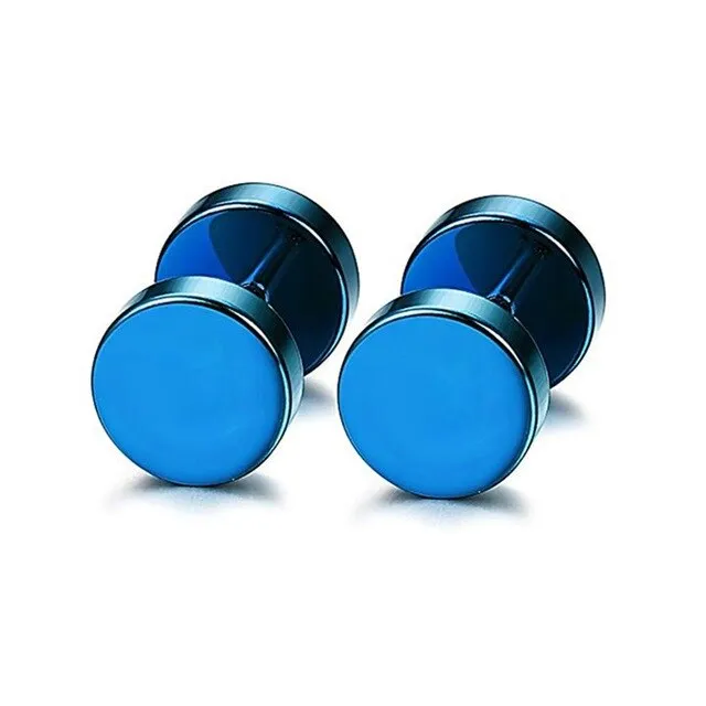 Gothic Dumbbell Stainless Steel Fashion Punk Stud Earrings