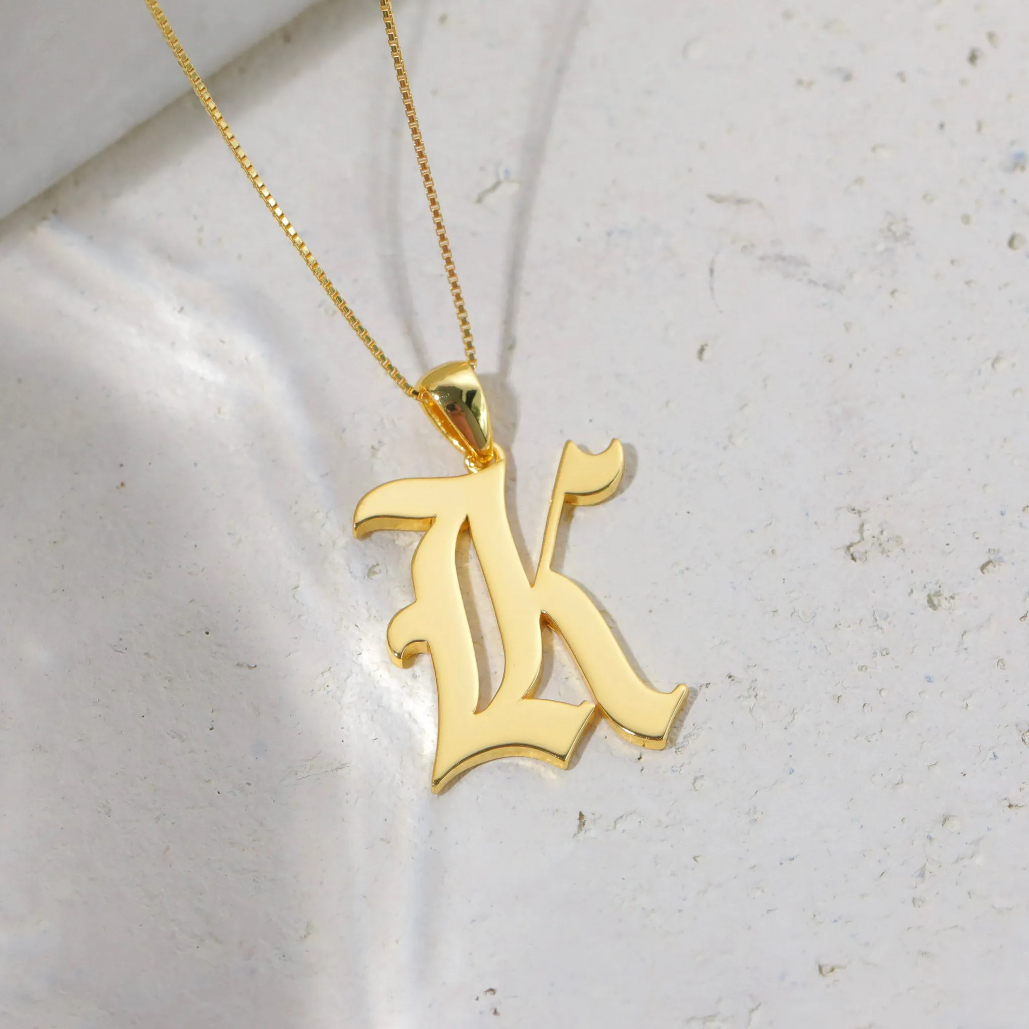 Gothic Initial Necklace