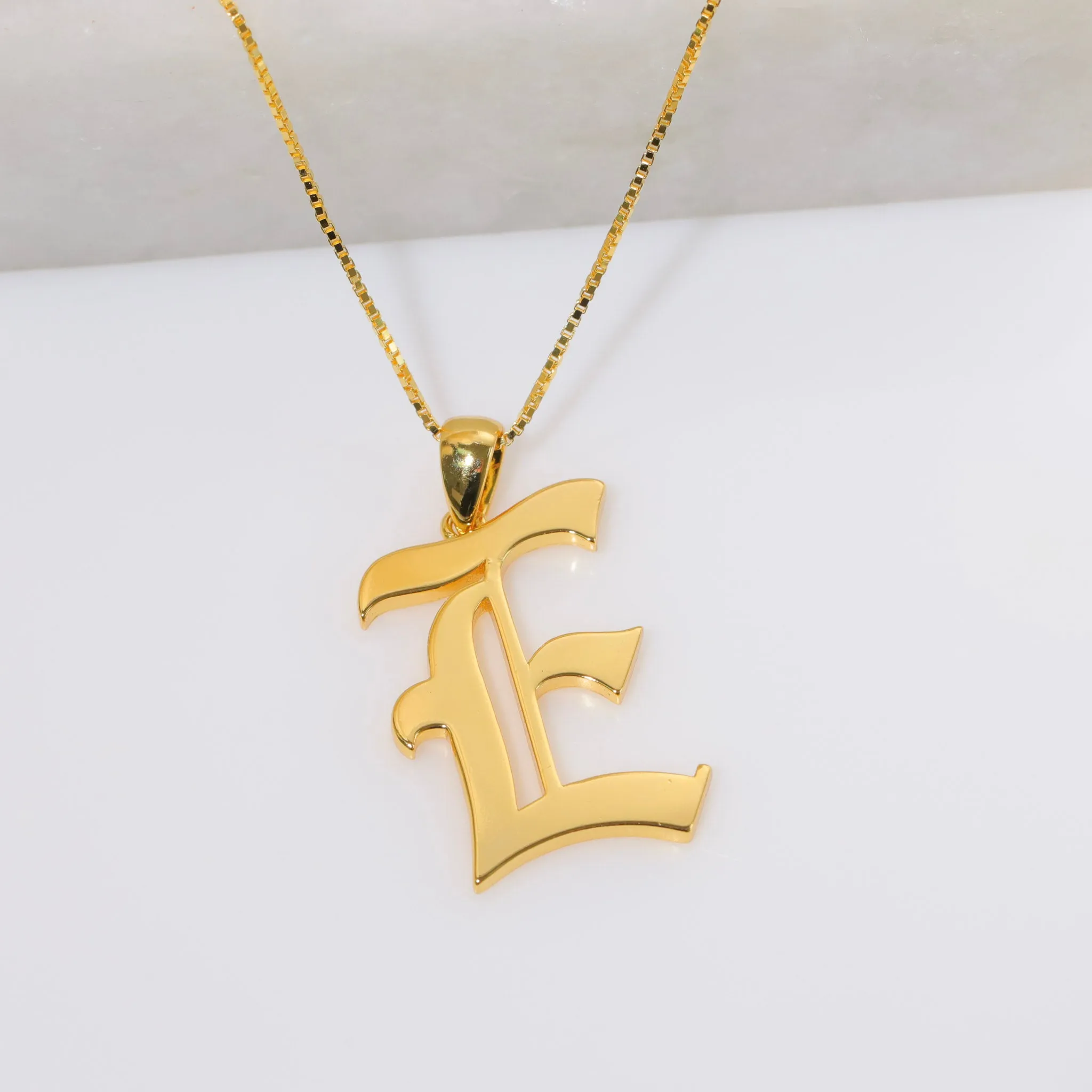 Gothic Initial Necklace