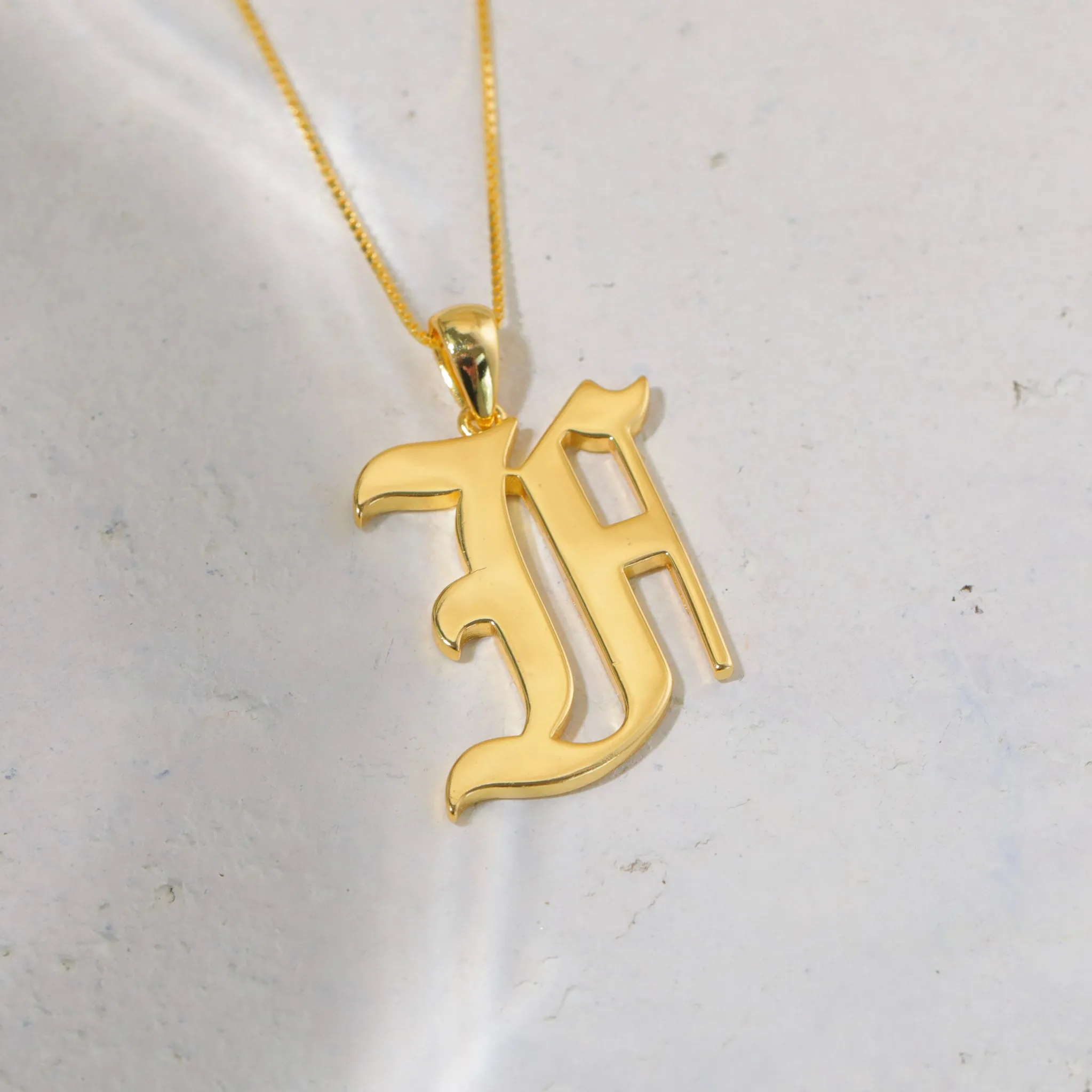 Gothic Initial Necklace