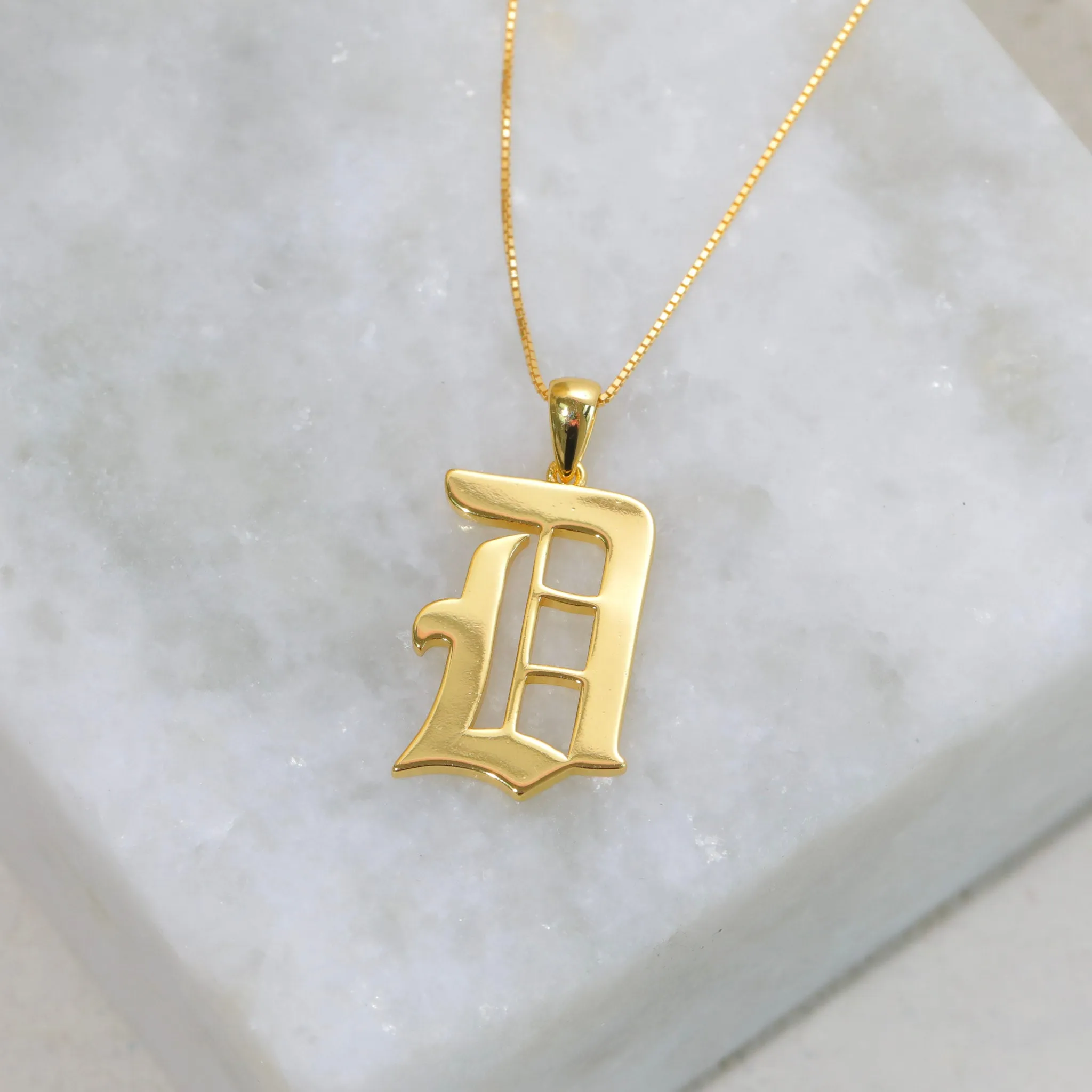 Gothic Initial Necklace