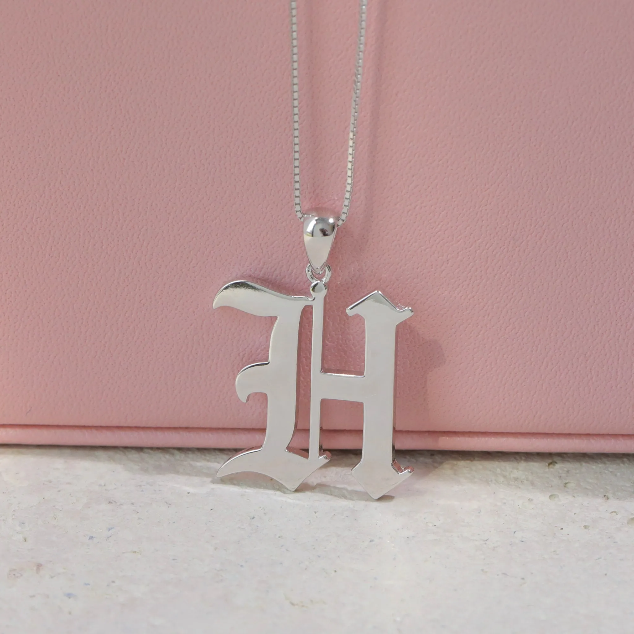 Gothic Initial Necklace