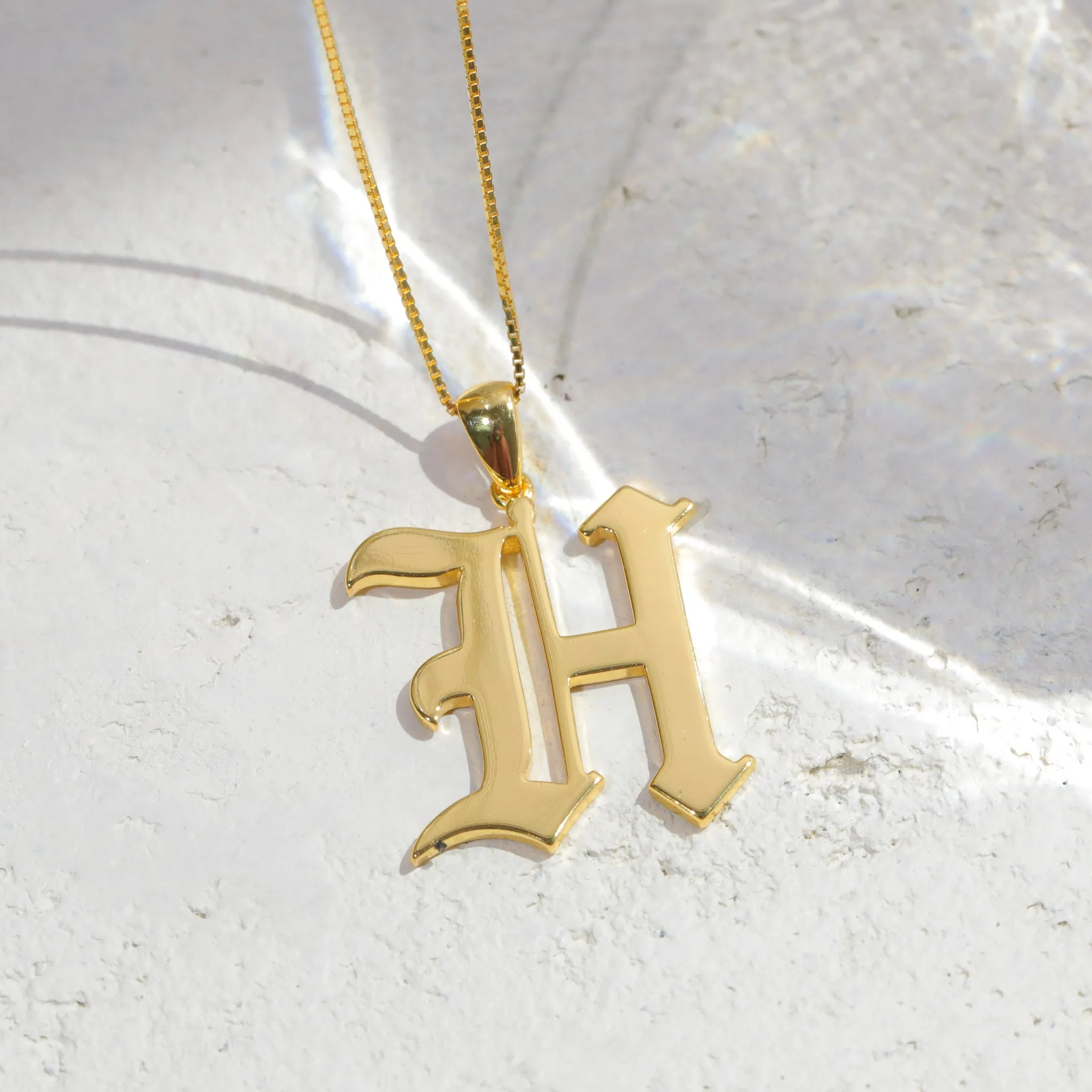 Gothic Initial Necklace