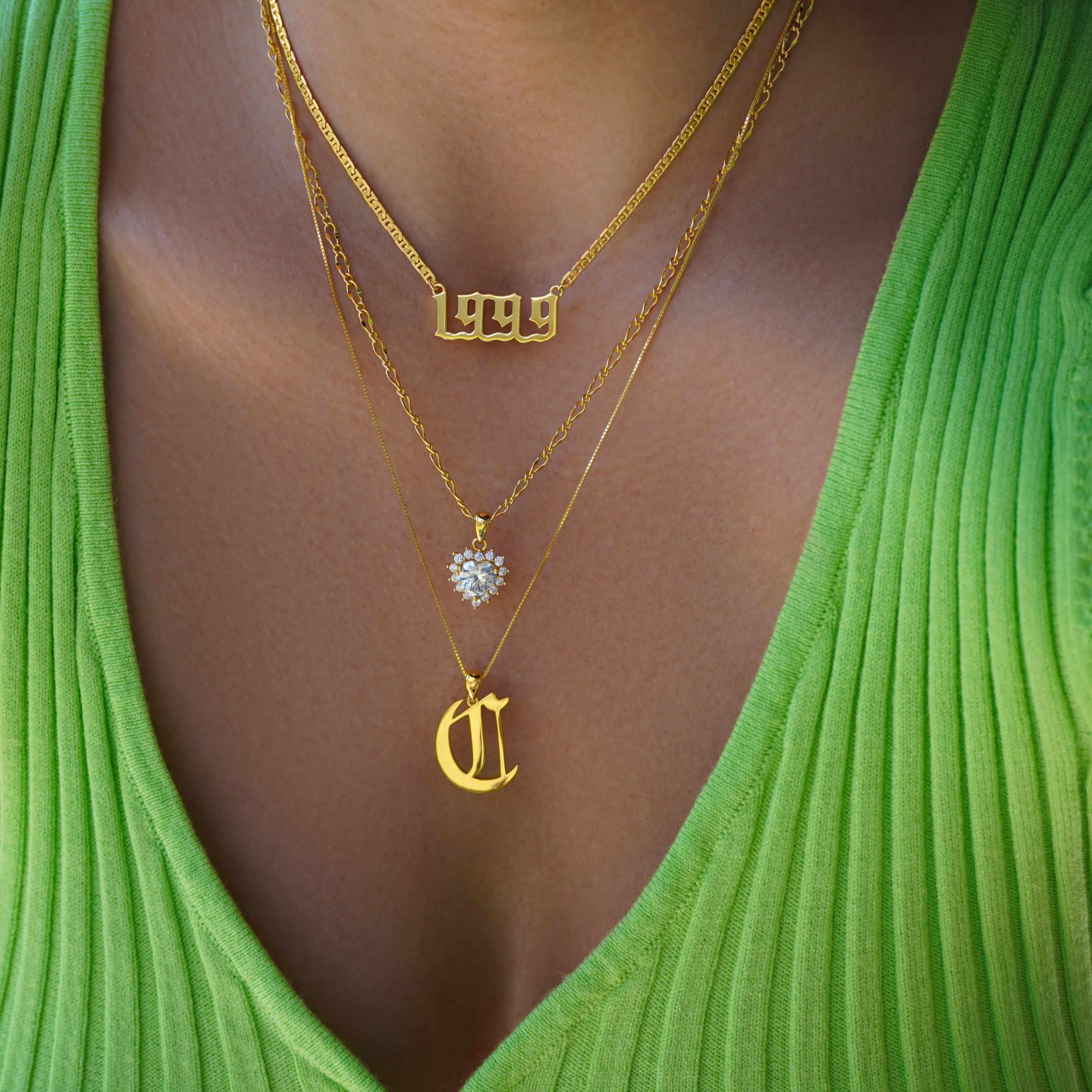 Gothic Initial Necklace