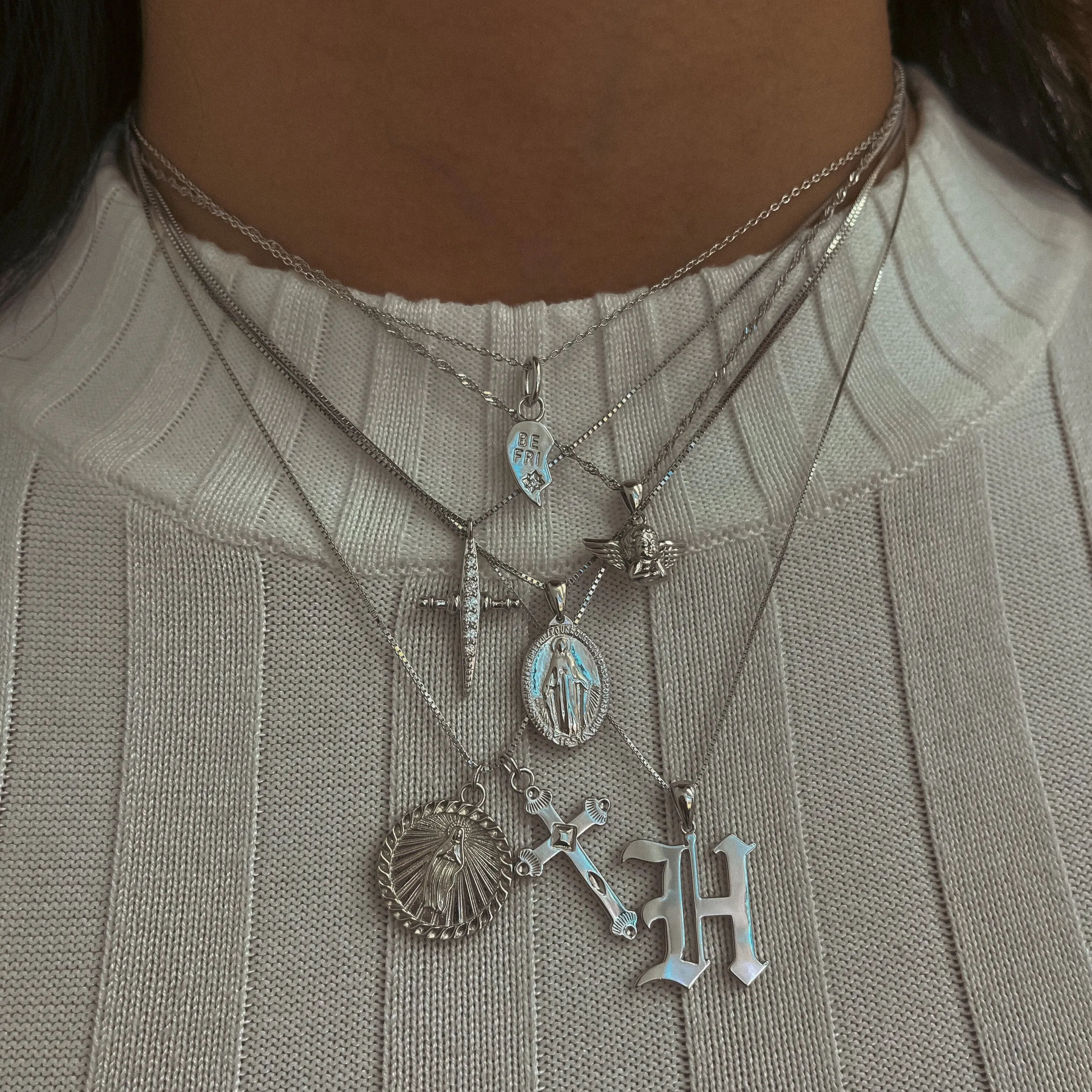 Gothic Initial Necklace