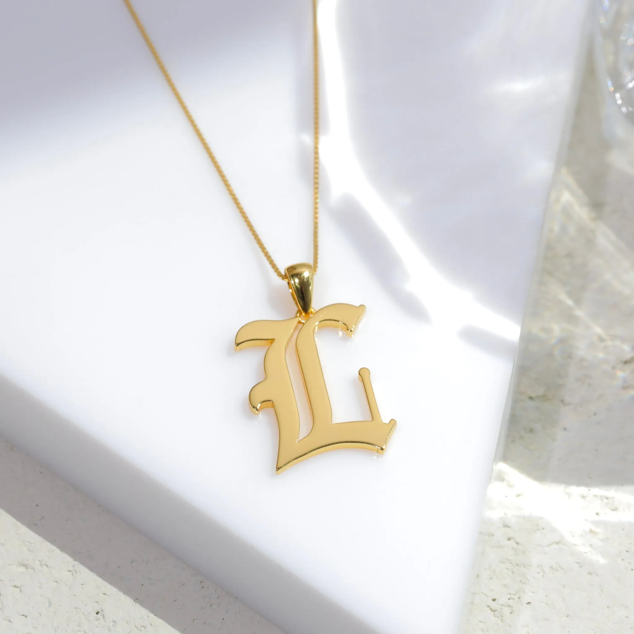 Gothic Initial Necklace