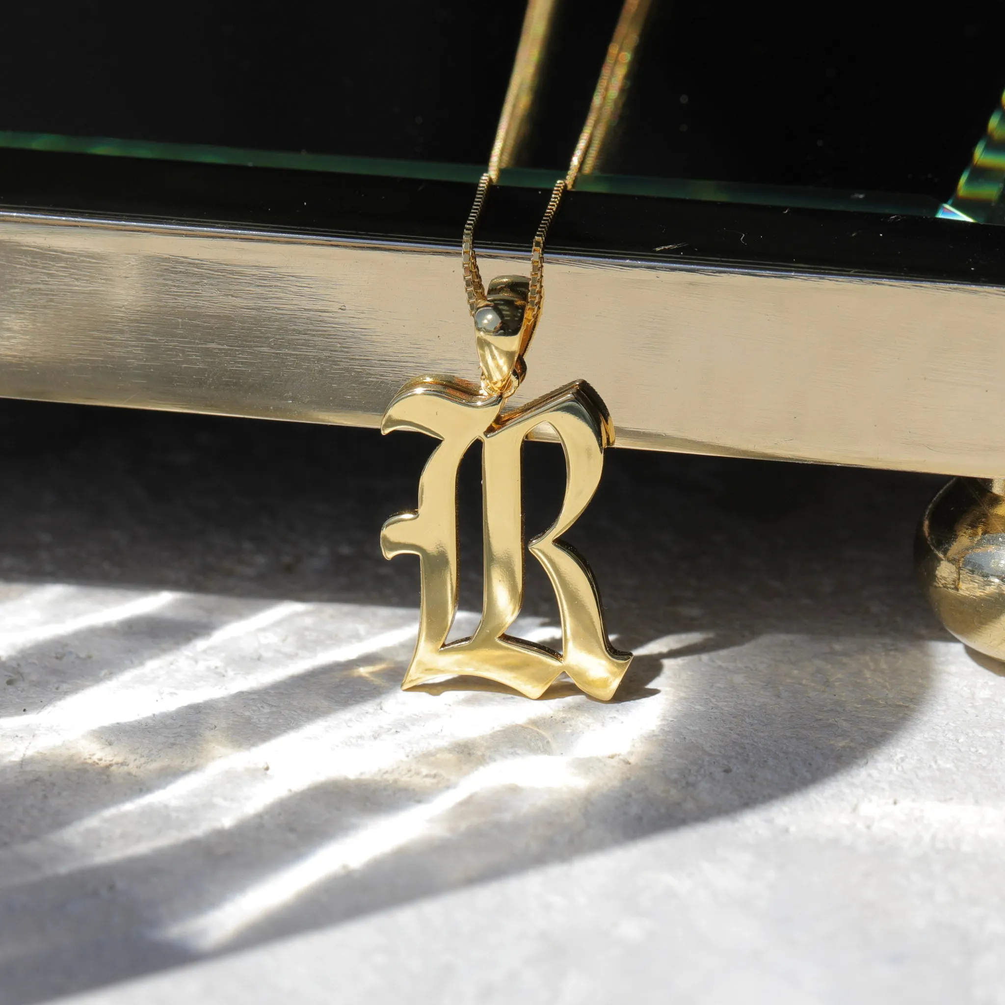 Gothic Initial Necklace