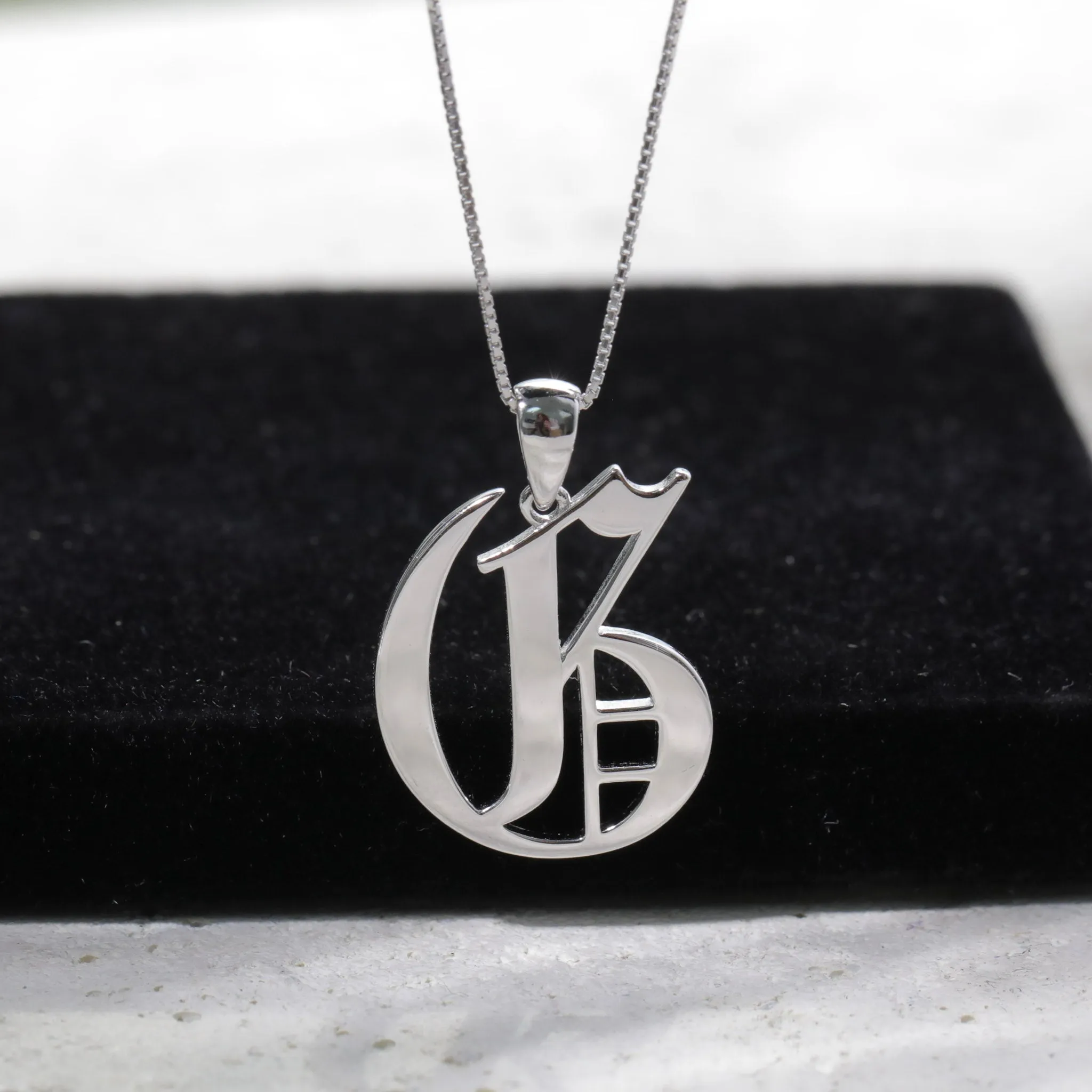 Gothic Initial Necklace