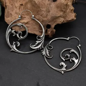 Gothic Ornament Earrings  Silver