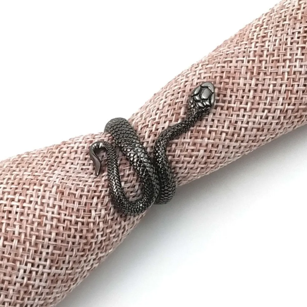 Gothic Snake 316L Stainless Steel Adjustable Ring