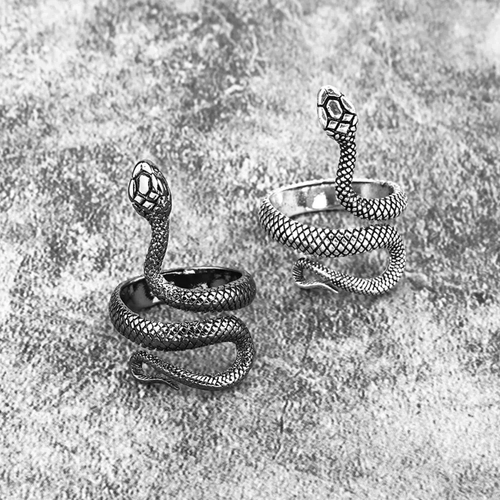 Gothic Snake 316L Stainless Steel Adjustable Ring