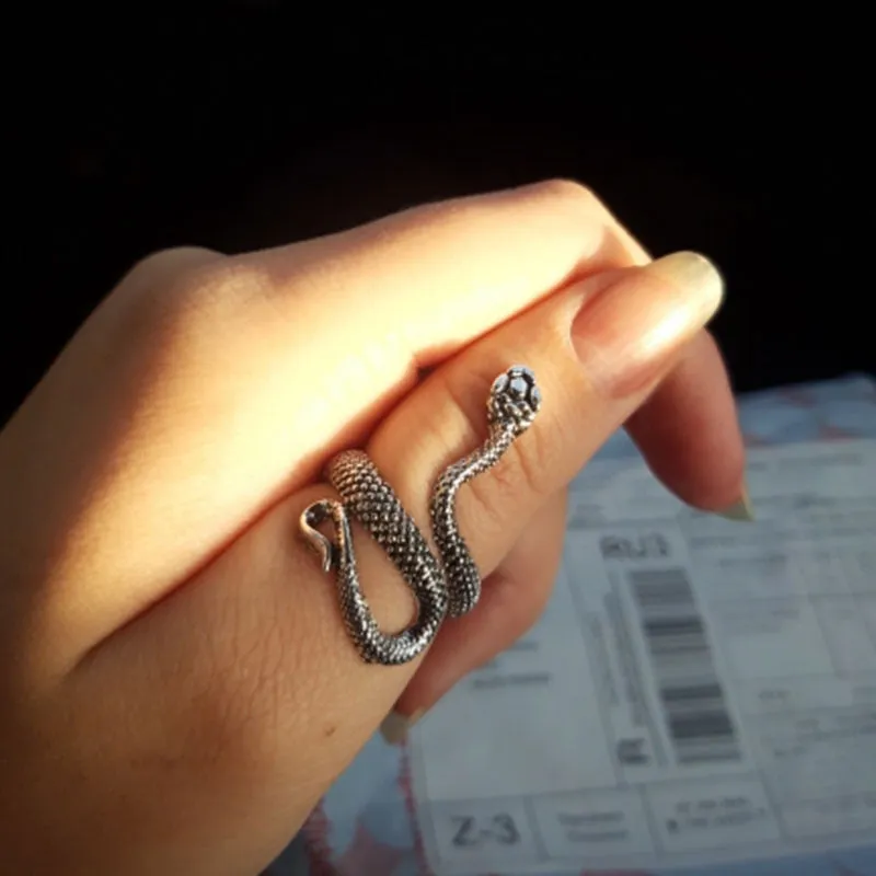 Gothic Snake 316L Stainless Steel Adjustable Ring