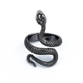 Gothic Snake 316L Stainless Steel Adjustable Ring