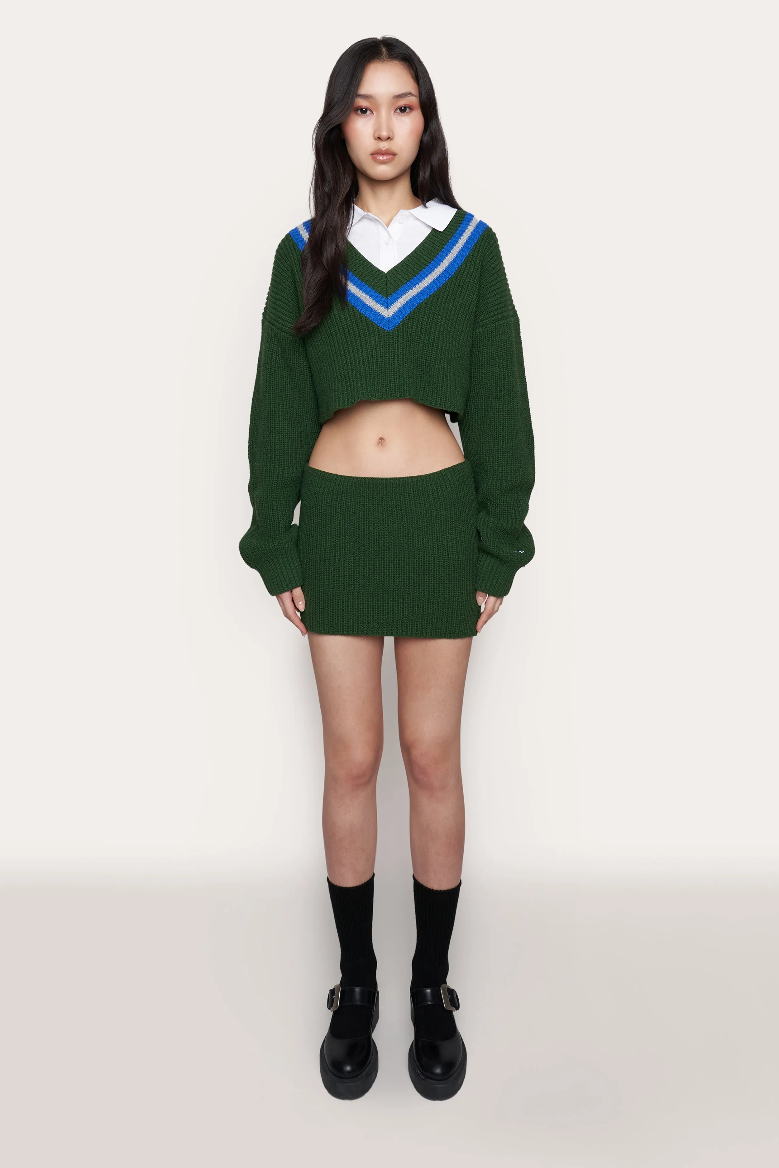 Guizio X Champion Rib Knit Mini Skirt