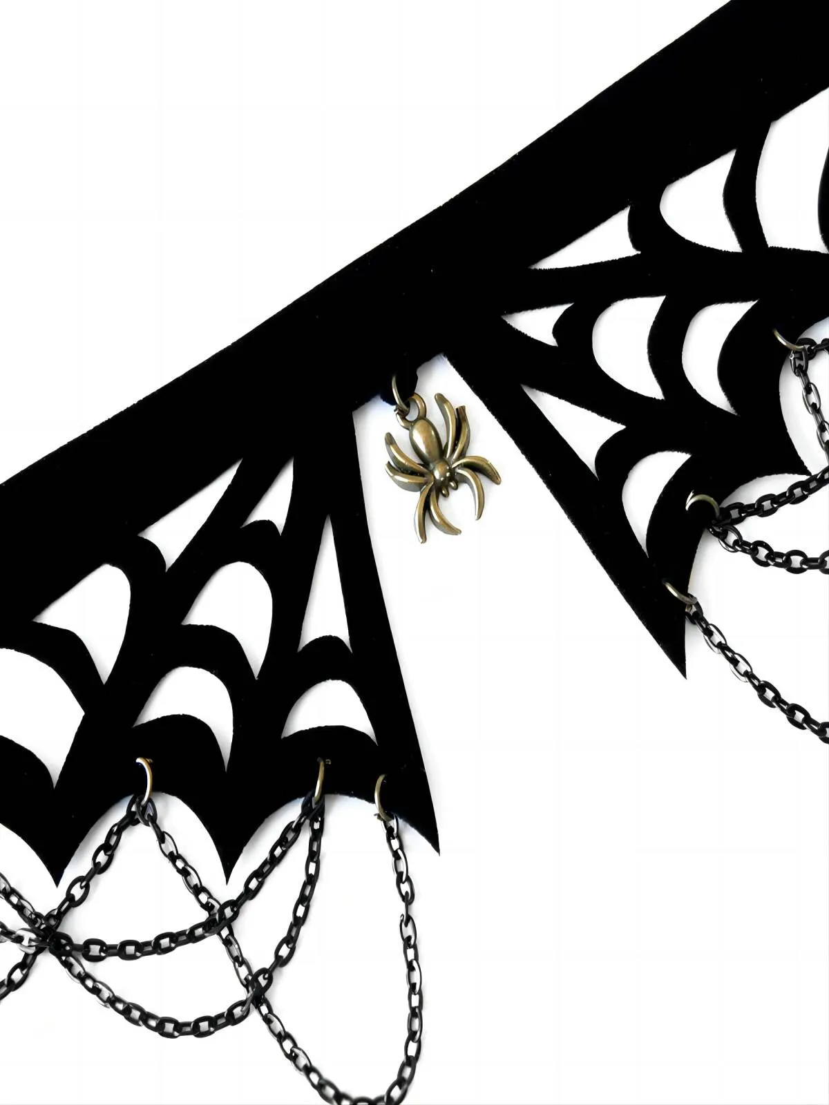 Halloween Black Spider Web Gothic Necklace